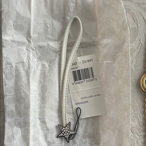 Coach White Star Charm Lanyard